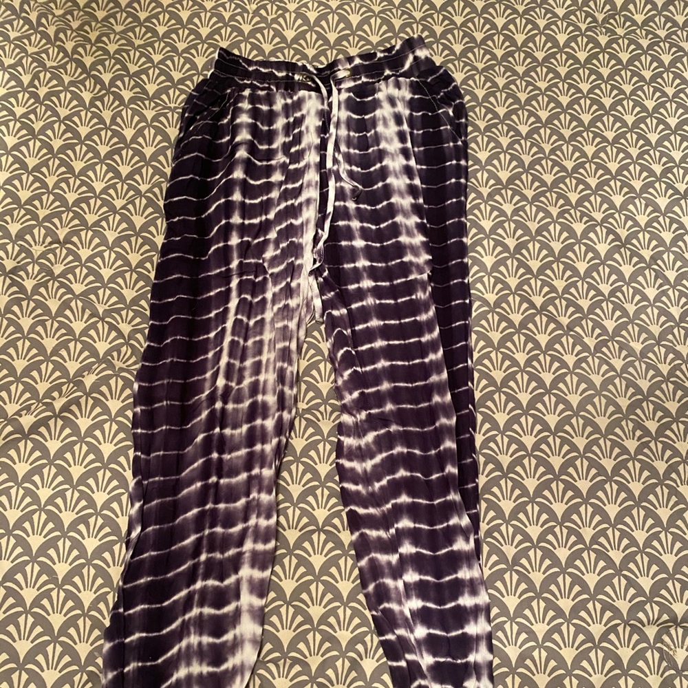 Purple/White Tie Dyed Pants.